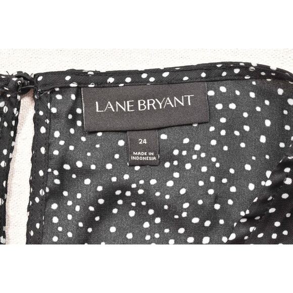 Lane Bryant Black White Polka Dot Blouse Plus Size 24 Long Sleeve Top - Picture 8 of 8